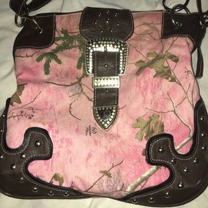 Pink Camo crossbody purse